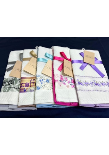 Nivemeshome 2 Li Turkuaz-beyaz Asorti Model Mutfak Havlusu