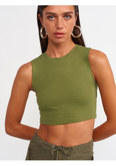 Dilvin Crop Top 101A30125 Haki