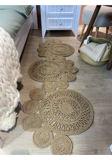 Mavaux Snake Hasır Jüt Bej Yolluk Halı Kilim Bej
