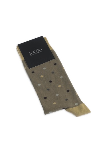 Haki Puantiyeli Pamuklu Soket Çorap 33669 Model10