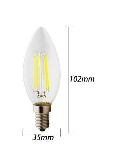 Şeffaf Cam C35 Rustik Led Filament Ampul 4w E14 Gün Işığı Vintage