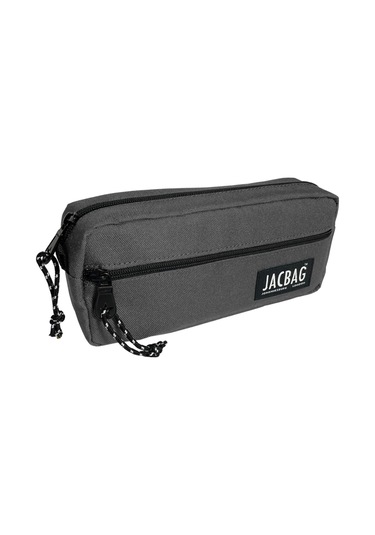 Jacbag Çift Fermuarlı Gri Erkek Çocuk Kalem Kutusu Çok Renkli