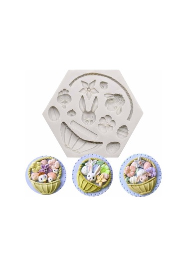 Duangduang Paskalya Tavşanı Silikon Yumurta Çikolatalı Kek Sabun Kalıbı Pişirme Kek Tepsisi Kalıbı