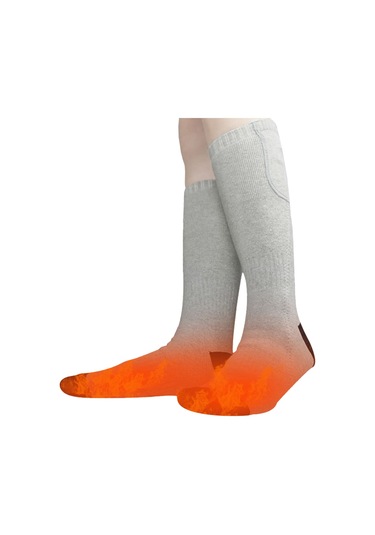 Isıtmalı Çoraplar Elektrikli Isıtma Çorapları Pil İle Çalışan Sıcak Çoraplar Şarj Edilebilir Kış Sıcak Çoraplar Gri