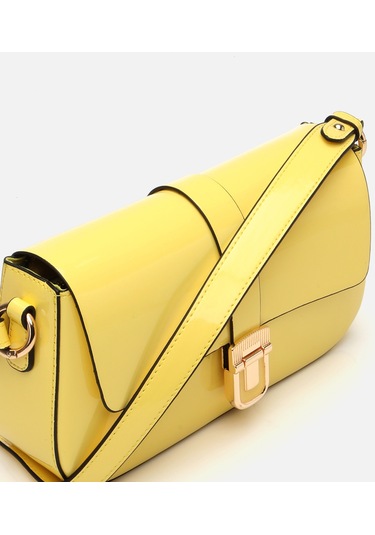 Hotiç Kadın Sarı Kilit Detaylı Çapraz Askılı Çanta 03cah304920a500 Sarı