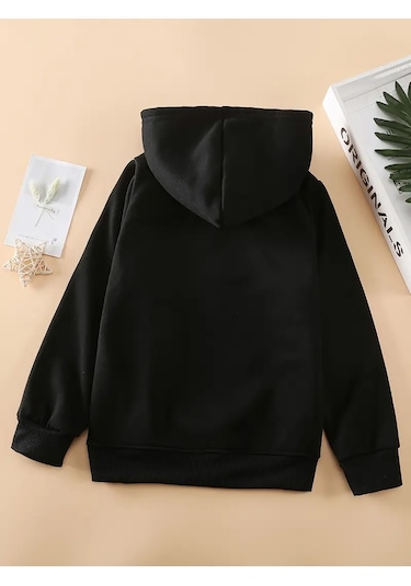 Çocuk Yeşil Ejderha Baskılı Tasarım Sweatshirt Siyah