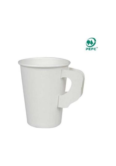 Pappbeger Kulplu Saplı 175 Ml. 6 Oz Kraft Karton Bardak - Gri - 30 Adetlik 3 Paket 3