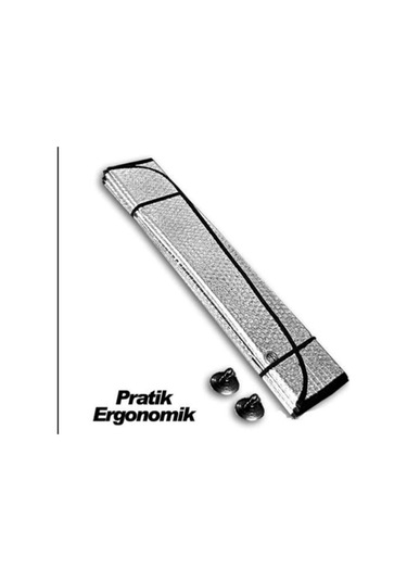 Araba Ön Cam Güneşliği Balonlu Metalize Parlak Alüminyum Katlanabilir Oto Güneşlik 130x60cm