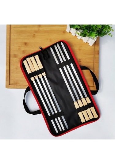 Tongxida 8 Adet Çelik İzgara, Oxford Taşıma Çantası, Renkli Bbq Aleti Seti Çok Renkli