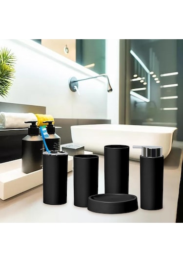 Suntek 5 Adet Banyo Aksesuarları Set Sabunluk Lüks Ofis