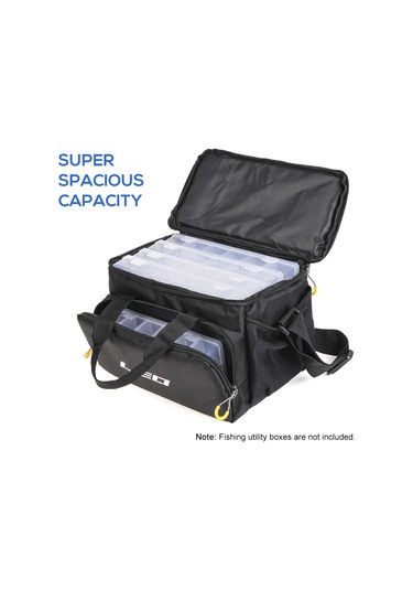 Xindoker Siyah Kalınlaşmış Kareli L32 Luya Çanta - 1680d Nilon Malzeme İle Geniş Ve Düzenli Olta Eşyası Depolama