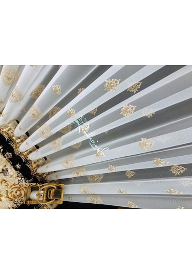 Tül Perde Moss Desen 00U44730 Kodlu Brode Işlemeli Çok Renkli