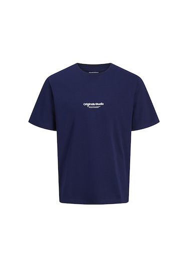 Jack & Jones Erkek Kabartma Logo Baskili Tişört - Vesterbro - 12240121 Ocean Cavern