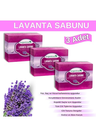 Organicsun Doğal Lavanta Sabunu 3 x 140 G