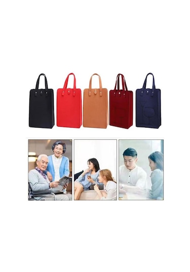 Şarap Kırmızısı Çanta Kalın Uzun Büyük Yük Taşıyan Şarap Hediye Kolu Yeniden Kullanılabilir Firma Dikiş Düşmeyi Önleme Şarap Kırmızısı