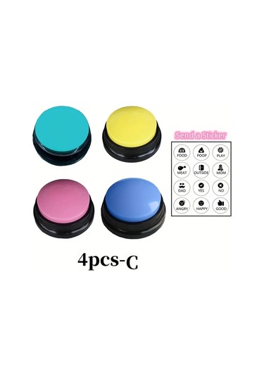 Honeybeeshop 4pcs C Kayıt Düğmesi Köpek Oyuncak Evcil Hayvan Eğitim Konuşma Kaydedebilen Akıllı Oyuncak