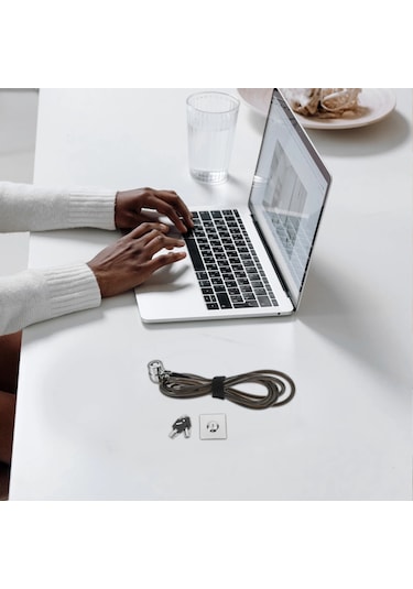 Dizüstü Bilgisayar Kilidi Genişletilmiş Çelik Kablo Siyah Dizüstü Bilgisayar