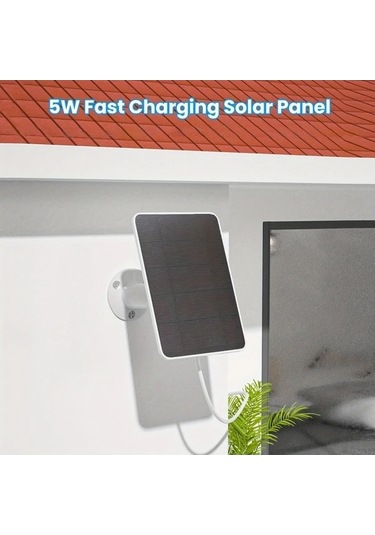 Besthome1 Dream011 Beyaz 360 Ayarlanabilir Düşük Voltaj Güvenlik Kamerası, Kapı Zilleri Ve Gözetim İçin Solar Panel