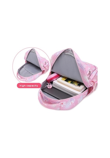 Daheng3 Lilo Stitch Zarif Çiçek Moda Kadın Sırt Çantası Kadın Taşınabilir Su Geçirmez Seyahat Çantası Genç Kız Öğrenciler Sırt Çantası Mochila Pembe