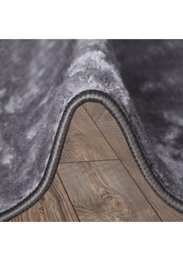 Elite Antrasit 100x100 Cm Yuvarlak Peluş Banyo Paspası Kaymaz Antrasit
