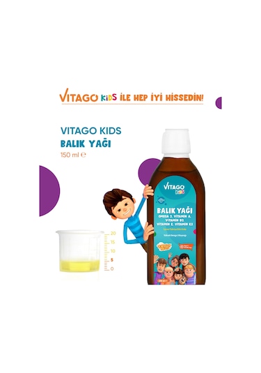 Vitago Kids Rafadan Tayfa Balık Yağı Şurup 150 ML