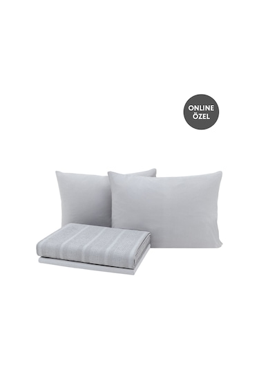 Yataş Liona Tek Kişilik %100 Pamuk Pike Takımı - Gri