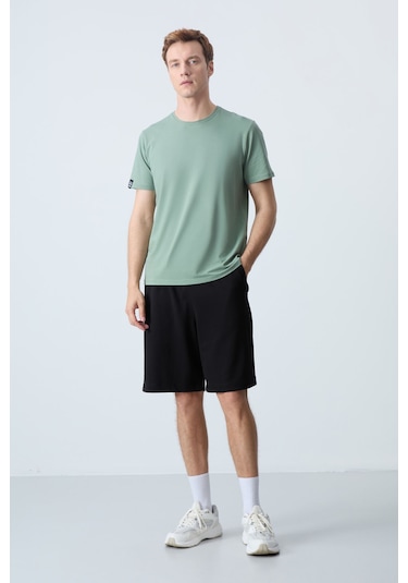 Tommy Life Siyah Pamuklu Kalın Yumuşak Dokulu Standart Fit Basic Erkek Şort - 81275 Siyah