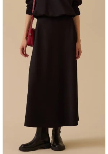 Kadın Basic Kloş Uzun Etek - Siyah Siyah