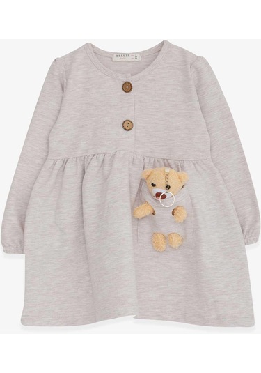 Breeze Kız Çocuk Uzun Kollu Elbise Ayıcık Aksesuarlı 2-6 Yaş, Bej Melanj-bej Melanj Bej Melanj Breeze Kız Çocuk Uzun Kollu Elbise Ayıcık Aksesuarlı 2-6 Yaş, Bej Melanj-bej Melanj Bej Melanj