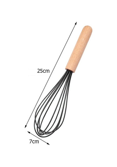 Gri 1 Adet Silikon Yumurta Çırpıcı Çırpma Teli Ahşap Saplı Mutfak El Yumurta Çırpıcı Alet Mutfak Gereçleri Pişirme Aksesuarları Gri