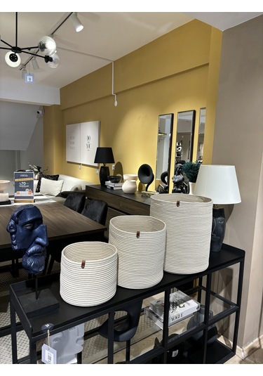 Rover Çok Amaçlı Düzenleyici Sepet, Saksılık, Organizer 3'lü Set Krem