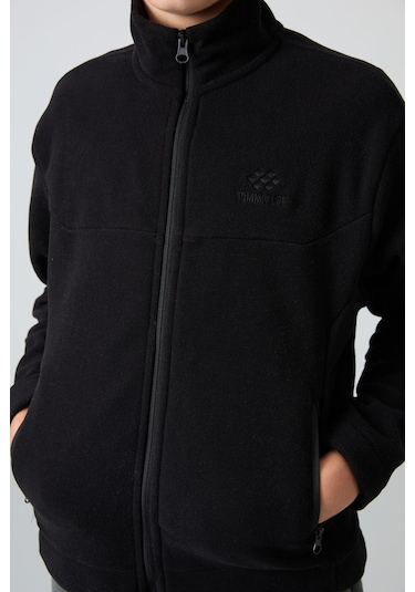 Tommy Life Siyah Kalın Yumuşak Dokulu Standart Fit Nakışlı Polar Erkek Çocuk Sweatshirt - 11223 Siyah