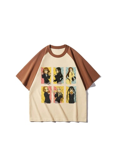 Snapbuy K-on Anime T-shirt Kadın - Desenli Bayan Üst Giyimerkek Altın