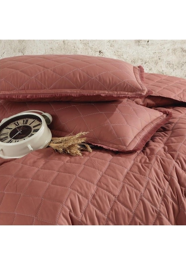 Clasy Çift Kişilik Yatak Örtüsü Tafana Kiremit