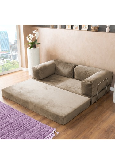 Argimo Godila Çok Amaçlı Sofa Çift Kişilik Yatak Koltuk Bej
