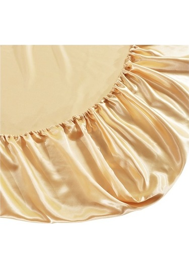 Flybuy Yumuşak İpek Hissi Polyester Çarşaf - 30cm Derinlik - Açık Bej - Çift Kişilik DiğER