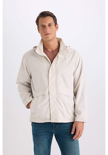 DeFacto Regular Fit Kapüşonlu Fermuarlı Cepli Mevsimlik Baharlık Yağmurluk D6305AX25SPBG802