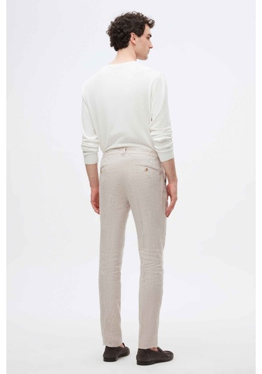 Ds Damat Slim Fit Bej Düz %100 Keten Jogger Pantolon 4hc03s2063230 Bej