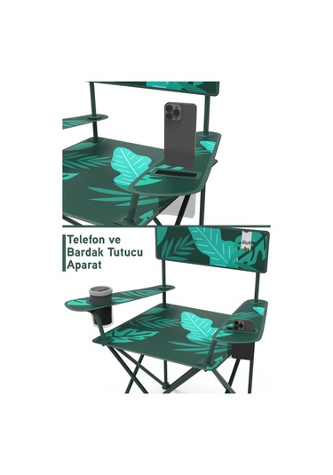 Perilla Qufi Katlanır Kamp Piknik Sandalyesi Rejisör Koltuğu - 2 Adet Yeşil Yeşil