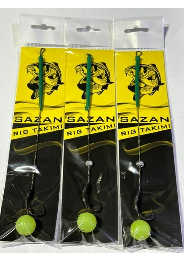 Hazır Yüzen Sazan Rig Takımı Yuvarlak Yüzen Uv Silikon 3 Adet