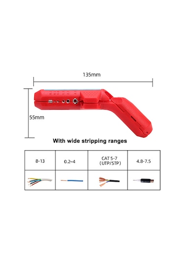 Tenfowee Profesyonel Kablo Soyma Pensesi - Elektrikçiler İçin Ergonomik Ve Çok Fonksiyonlu Siyah