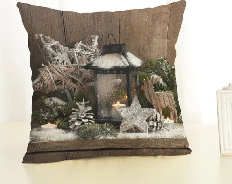 Christmas Decoration Cotton And Linen Pillow Office Home Cushion Without Pillow, Size:45x45cm White Snow Beyaz Gümüş