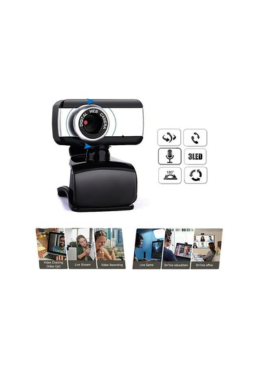 Gajeena Usb Webcam 480p Manuel Odaklanabilir Dış Mikrofonlu Dizüstü/masaüstü Bilgisayar Kamerası Sürücü Gerektirmeyen Plug & Play