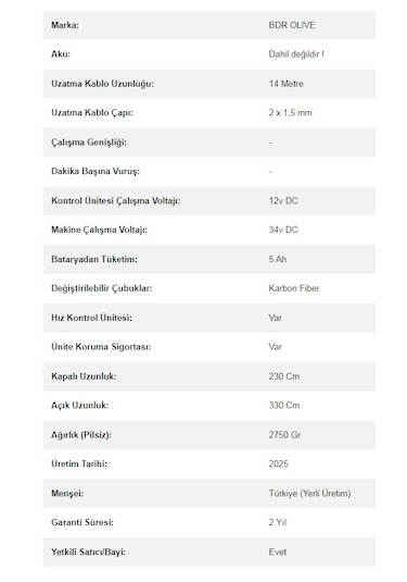 Bdr Olive Akülü Taraklı Zeytin Ve Meyve Hasat Makinesi