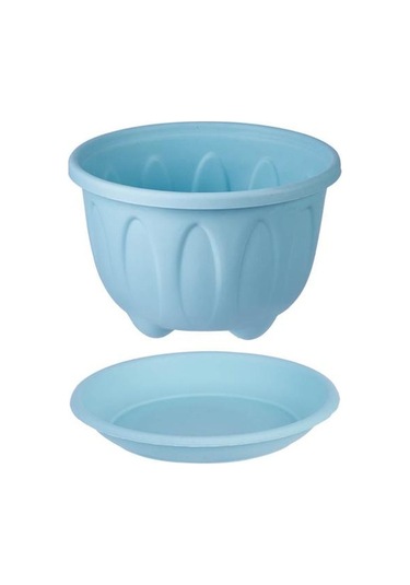 Gri Saksı Avlu İçin Yararlı Hafif Yuvarlak Plastik Bahçe Ekici Yüksek Kaliteli Güzel L