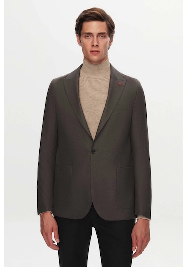 D's Damat Slim Fit Antrasit Armürlü Kumaş Ceket 3ef04r107409m Antrasit