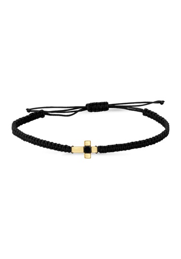 Altın Siyah Pırlantalı Haç Ip Bileklik As13Pbl  Altınsepeti