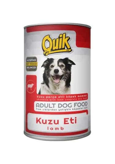 Quik Parça Kuzu Etli Konserve Yetişkin Köpek Maması 415 G