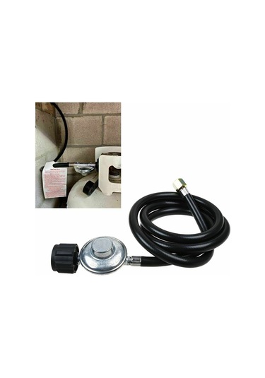 Yunboo Bbq Mangal Ocakları İçin Düşük Basınç Regülatörü - 1.5m Pvc Hortumu İle Güvenli Gaz Bağlantısı Ve Akış Koruması Siyah