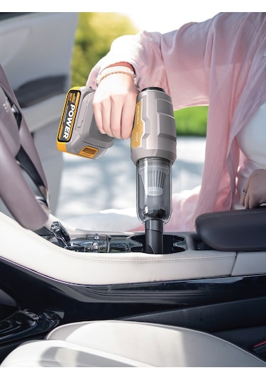 Enshall 20.000PA Çantalı Yedek Filtreli Çift Bataryalı 120 W Şarjlı Araç İçi Süpürge